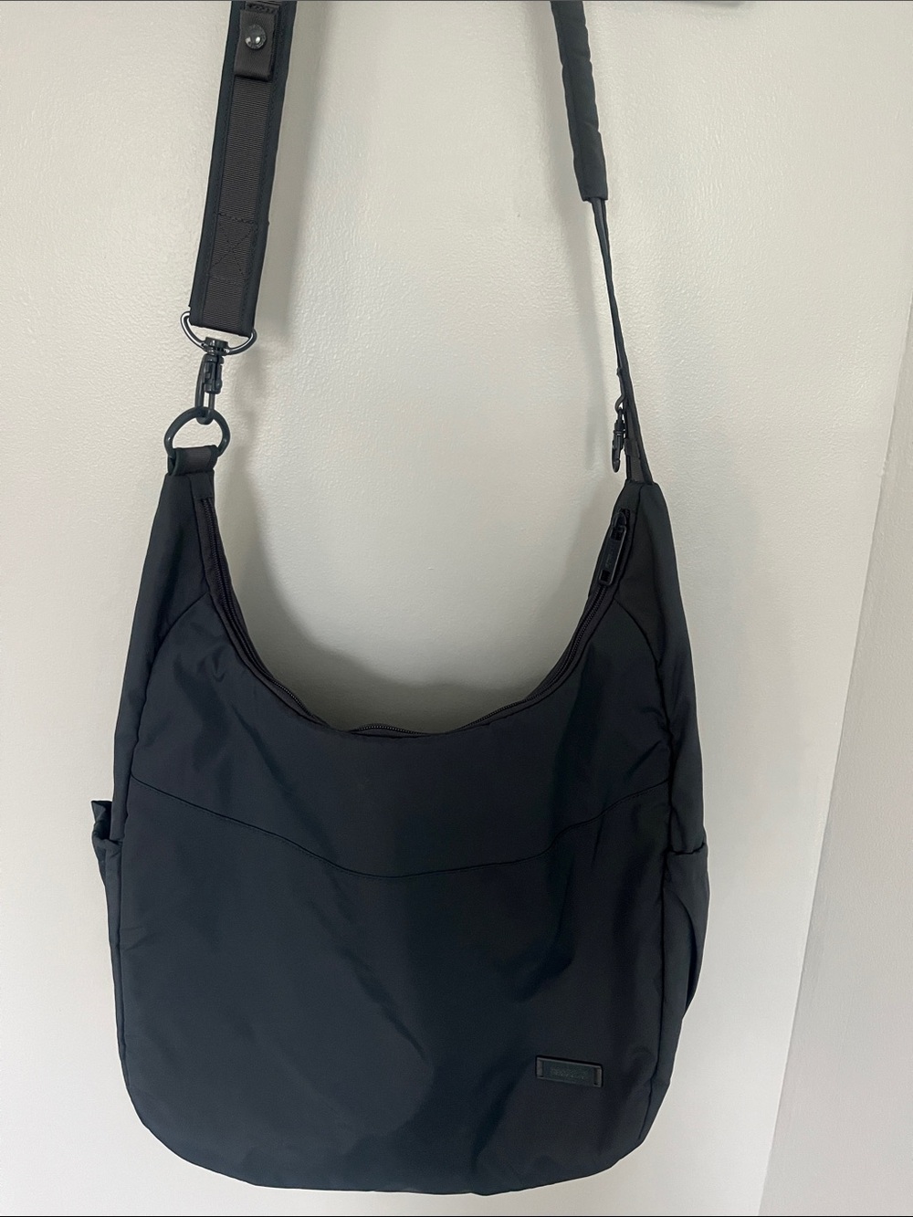 Pacsafe Black Nylon Anti-Theft Messenger Shoulder Bag